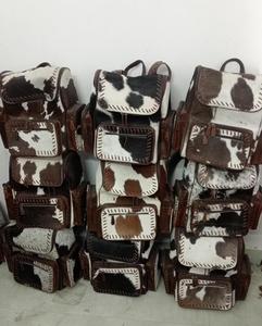 Western Genuine <b>Leather</b> Cowhide <b>Backpack</b> for Women & Men | Handmade Hairon Patchwork Travel <b>Laptop</b> <b>Backpack</b> with Multiple Pocket - Product Image 2