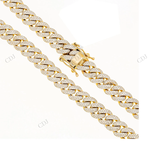 Cadena cubana Miami de 12 mm y 22 pulgadas, completamente engastada, chapada en oro, plata de ley, moissanita VVS D, joyería de hip hop para rapero, ideal para fiestas. - Product Image 3