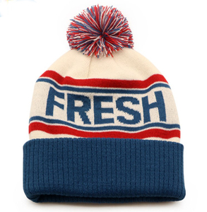 Bonnet d'hiver en tricot jacquard unisexe personnalisé avec pompon, très populaire - Product Image 1
