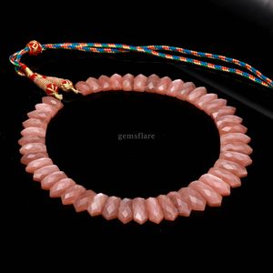 Flashy <b>Peach</b> Moonstone Beaded Necklace For Women Handmade Gemstone Choker Statement Jewelry Natural Moonstone Necklace Elegant - Product Image 3