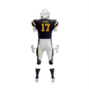 Custom Sublimated American Football Jersey <b>Men's</b> Short Sleeve V-Neck Moisture Wicking 100% Polyester Team Number Printed - Product Image 2