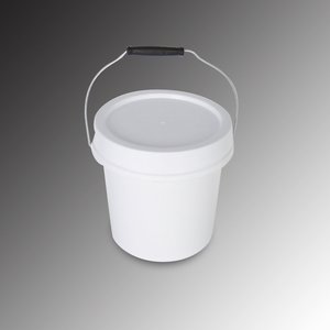 Seau cylindrique blanc en plastique PP avec couvercle et poignée, conteneur vide recyclable pour le stockage et le transport - Product Image 4