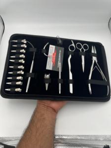 Professional Hair Extensions Tools Kits Surgical Grade Stainless Steel Custom Logo Plier <b>Scissors</b> <b>Sewing</b> Needle Sectioning Clips - Product Image 5