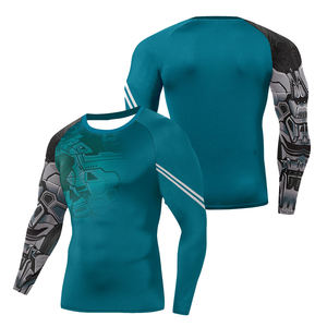 เสื้อรัดรูปกันแดดระบายอากาศสำหรับคนท้องแบบสั่งทำพิเศษของ Kivotech  แบบแขนยาวพิมพ์ลายสำหรับผู้ชาย - Product Image 1