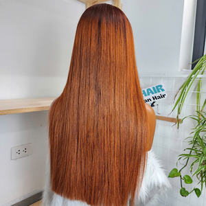 Perruques Lace Front Ombrées Transparentes 100% Cheveux Humains Vierges Vietnamiens Lisses Non Traités, Perruque Frontale 5x5 Pré-Pluckée 200% - Product Image 3