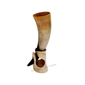 Soporte de cuerno para beber de búfalo Natural hecho a mano, respetuoso con el medio ambiente, diseño elegante de animales, tazas decorativas de Navidad vikingas de buey pulido - Product Image 2