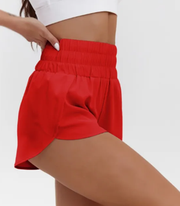 Shorts de yoga taille mi-haute pour femmes, effet push-up, respirants, séchage rapide, en nylon/spandex, pour l'été, pantalon de sport uni, vente chaude, OEM - Product Image 2