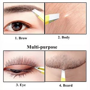 Ensemble de pinces à cils en acier inoxydable, outils de maquillage de précision à pointe lisse, 5 couleurs, soin professionnel des sourcils et des cils - Product Image 3