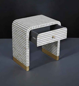 Mesa de Centro Artesanal con Incrustaciones de Hueso, Estilo Art Deco, Exclusiva de la India, en Oferta - Product Image 6