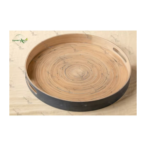 Modern <b>Large</b> Bamboo <b>Serving</b> <b>Tray</b> Durable Recyclable Easy Clean Food-Safe for Kitchen Living Room Coffee Table Decor - Product Image 3