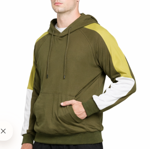 Nouveaux sweats à capuche pour hommes en coton lourd 100% avec logo personnalisé, sweats à capuche oversize coupe-vent en polaire pour hommes grandes tailles, sweats à capuche color block - Product Image 3