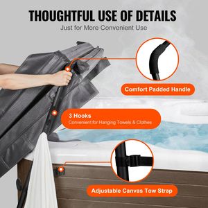 Lève-couverture réglable pour spas et bains à remous, hauteur 31,5''-41,3'', largeur 53''-92,5'', installation latérale unique, couverture inférieure pour spas - Product Image 5