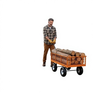 Carrito de Jardín de Malla de Acero de Alta Resistencia con Capacidad para 450 kg, Laterales Desmontables Plegables, Neumáticos de 10 Pulgadas, Carro Utilitario ODGGAD008 - Product Image 1