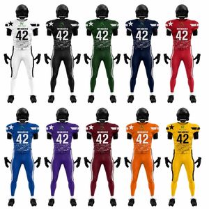 Maßgeschneidertes Herren Grunge Distressed Football-Uniform-Set Sublimations-Gepolstertes Trikot Kompressionshose Invaders-Stil Team-Bekleidungs-Kit - Product Image 1
