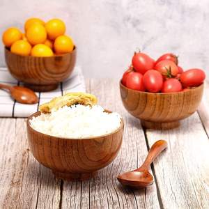 Bols en bois faits à la main sur mesure, jetables, de style japonais, ronds, design vintage, pour riz, soupe, sauce, salade, pour fêtes et dîners - Product Image 5