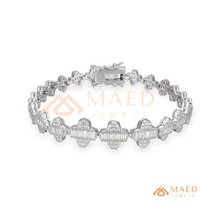 Bracelet Géométrique Argenté avec Moissanite, Chaîne Fine, Bijou Tendance pour Usage Quotidien, Style Miami Chicago, Idéal Cadeau - Product Image 5