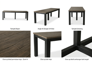 Table à manger carrée en bois massif Azora Lio, finition naturelle minimaliste écologique, mobilier commercial durable pour restaurants - Product Image 6