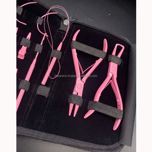 Hot <b>Pink</b> Stainless Steel Wholesale Hair Extension <b>Tools</b> <b>Kit</b>/Custom Logo Top Quality Hot Selling Hair Extension Pliers - Product Image 4