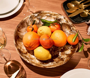 Bol de service bas de luxe en résine polie, style restaurant, écologique, pour aliments, desserts, salades, riz, plat - Product Image 1