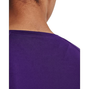 Camiseta de Manga Corta para Mujer, Color Morado Sólido, Cuello Redondo, Corte Ajustado, Secado Rápido, Tejido de Punto, Informal, para Primavera/Verano, para Hacer Ejercicio - Product Image 4