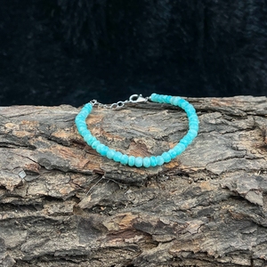 Natural Amazonite Faceted Rondelle <b>Beaded</b> <b>Bracelet</b> 925 Sterling Silver Lobster Clasp Handmade Gemstone Jewelry Engagement - Product Image 3