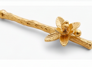 Gold Flower Handle <b>Cheese</b> <b>Knife</b> <b>Set</b> In Stainless Steel Head Elegant Durable Design Perfect For Tabletop Home And Kitchen Use - Product Image 3