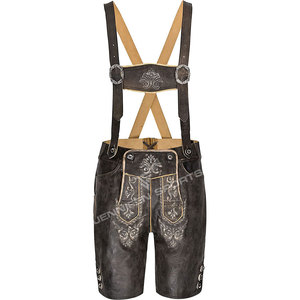 ชุดเยอรมันแบบดั้งเดิม Trachten Wear กางเกงขาสั้น Oktoberfest Lederhosen สไตล์บาวาเรียน พร้อมสายรัด ทำจากหนังวัวแท้สั่งทำพิเศษ - Product Image 1