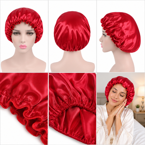 Bonnet de nuit en satin Loviaal pour femmes, double couche, protection des cheveux, bonnet de nuit réglable, en gros - Product Image 6