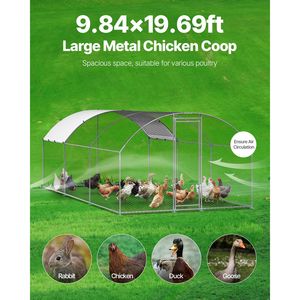 Grande Pollaio in Metallo con Tetto a Cupola 9.8x19.3x6.5 ft, con Chiusura di Sicurezza per la Protezione degli Animali - Product Image 2