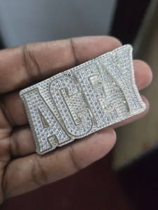 Pendentif Lettre 3D Personnalisé avec Photo, en Argent 925, Moissanite et Émail, Style Hip-Hop, Cadeau Souvenir, Fabrication OEM - Product Image 6