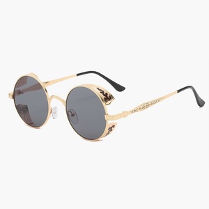 RTS Trending Metal Full Rim Round Steam Punk <b>Sunglasses</b> 2026 for Unisex Fashion UV400 Protection PC Lenses - Product Image 3