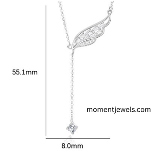 Collar con Colgante de Alas de Plata de Ley 925 para Mujer, Chapado en Platino con Incrustaciones de Circonio, Joyería de Estilo Urbano, 6g - Product Image 5