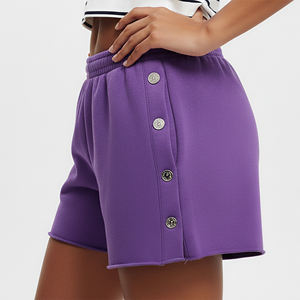 Shorts Altos para Mujer, 100% Algodón, Nueva Llegada 2026, Logotipo Impreso DTF Personalizado, Shorts Cómodos, Transpirables y de Secado Rápido - Product Image 3