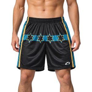 Shorts de basketball en maille respirante pour hommes avec cordon de serrage à la taille, légers, pour l'entraînement sportif sur terrain, vêtements de sport OEM - Product Image 1