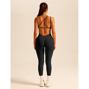 Ensemble de yoga pour femmes, soutien-gorge de sport sans couture, leggings taille haute, poche porte-cartes, nylon, élasthanne - Product Image 2