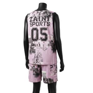 Ensemble short et maillot de basket pour femme, tissu en maille polyester respirant 160 GSM, rose et noir, logo personnalisé par sublimation, ensembles pour femmes - Product Image 5