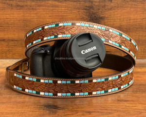 Durable & Fashionable Genuine Leather <b>Camera</b> Belt Comfortable Adjustable Size Shoulder Straps for Professional <b>Camera</b> Carrying - Product Image 4