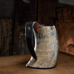 Handcrafted American Style Horn Mugs Viking Natural Drinking Horn Mugs <b>Gifts</b> for Parties for <b>Game</b> <b>of</b> <b>Thrones</b> Fans Agate - Product Image 1