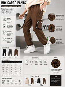 Pantalon cargo marron pour homme, taille élastique, plusieurs poches, style décontracté, tissu en toile, vêtements d'automne, pantalon cargo d'entraînement pour homme - Product Image 3