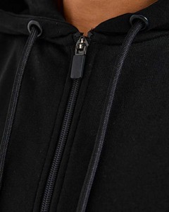 Sudadera con capucha de forro polar con cremallera para mujer, manga larga, corte regular, transpirable, oversize, 100% algodón, logotipo personalizado, venta al por mayor - Product Image 3