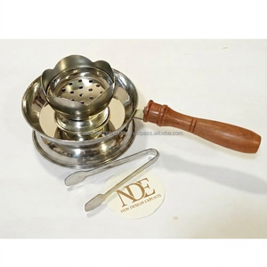 Wholesale Stainless Steel Lotus Incense <b>Burner</b> Bowl with Heat Proof Wood Handle - Product Image 4