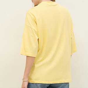 Camisetas de Algodón para Mujer, Logotipo Personalizado, Color Sólido, Corte Ajustado Informal, Transpirable, Manga Corta, Alta Calidad, Venta al Por Mayor - Product Image 3