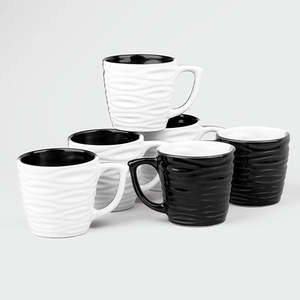 <b>Set</b> of 6 Versatile Wavy Ceramic <b>Tea</b> <b>Cups</b> - Product Image 3
