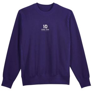 เสื้อสเวตเชิ้ตคอกลมคลาสสิกสำหรับผู้ชาย สีม่วง ผ้าฝ้ายพรีเมียม แขนยาว สวมใส่สบาย เหมาะสำหรับทุกวัน สไตล์สตรีทแวร์ - Product Image 1