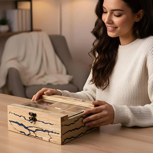 Fabricante de Cajas de Madera para Relojes, Caja de Madera para Relojes al por Mayor con Tapa de Vidrio con Bisagras de AYAANS - Product Image 6