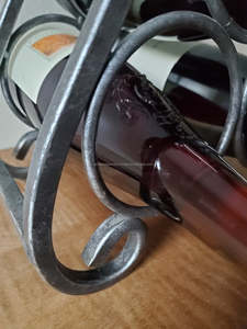 Vintage Style Metal <b>Wine</b> <b>Rack</b> With <b>Black</b> Coated Finish Perfect For Weddings Home Bars Restaurants And Elegant Barware Display - Product Image 5