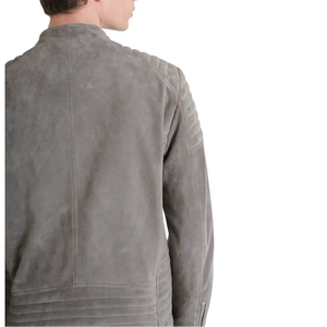 Slim Fit Real <b>Suede</b> Trench Coat for <b>Men</b> Plus Size - Product Image 2