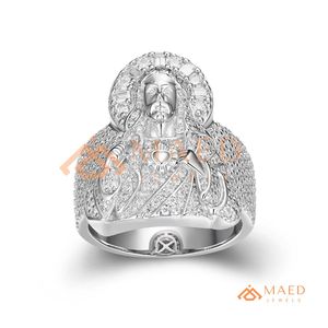 Mens Silver Tone <b>Iced</b> Hip Hop <b>Ring</b> Luxury CZ Stone Fashion Statement <b>Ring</b> Party Jewelry Gift for Men - Product Image 5