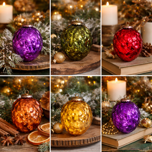 Nouveauté : Boule et Ornement de Noël en Verre Multicolore pour Arbre de Noël et Décoration Intérieure Festive |   Pièce d'appoint décorative saisonnière. - Product Image 5