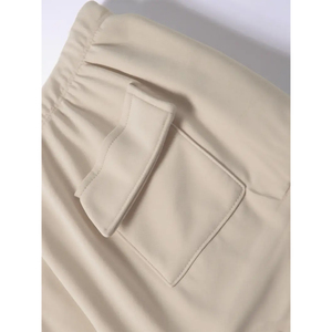 กางเกงวอร์มคาร์โก้ทรงโอเวอร์ไซส์สำหรับผู้ชาย มีกระเป๋าหลายช่อง ผ้าฟลีซ กางเกงจ็อกเกอร์ทรงหลวม ผ้าฝ้าย รับสกรีนโลโก้ - Product Image 6